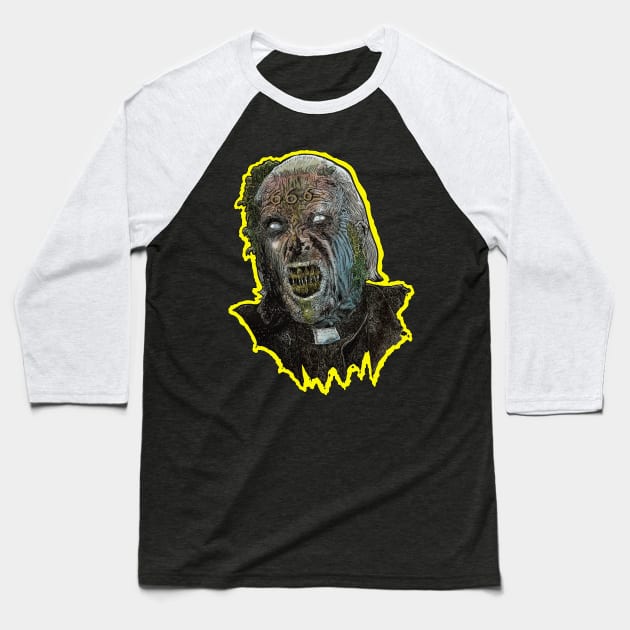 Demonic Zombie Priest Baseball T-Shirt by rsacchetto